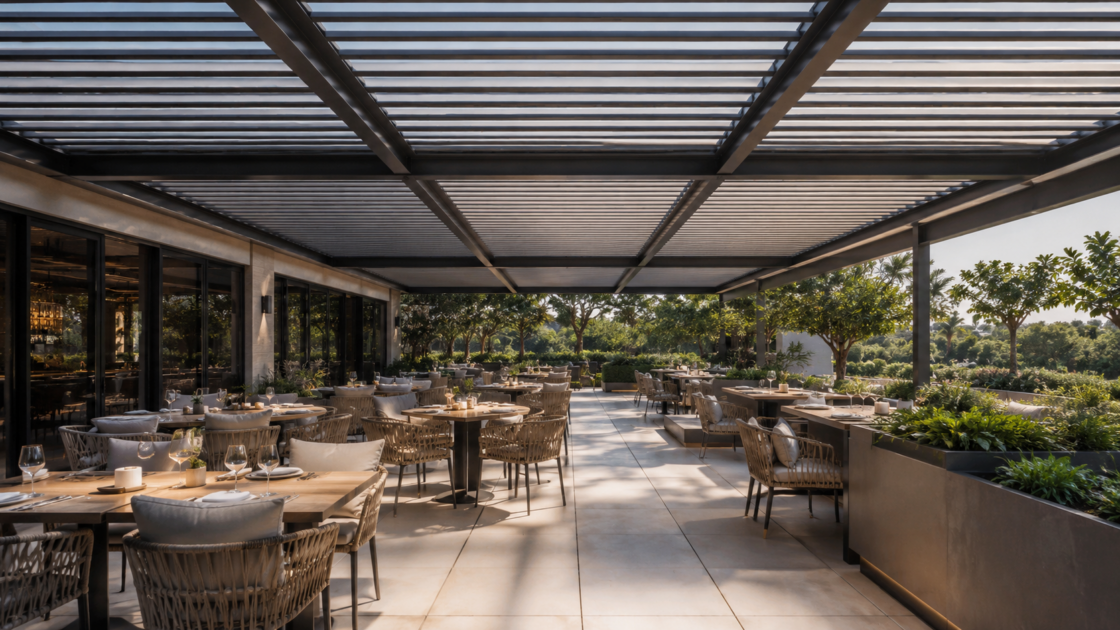 Restoran Geniş Açıklık Pergola Çözümü
